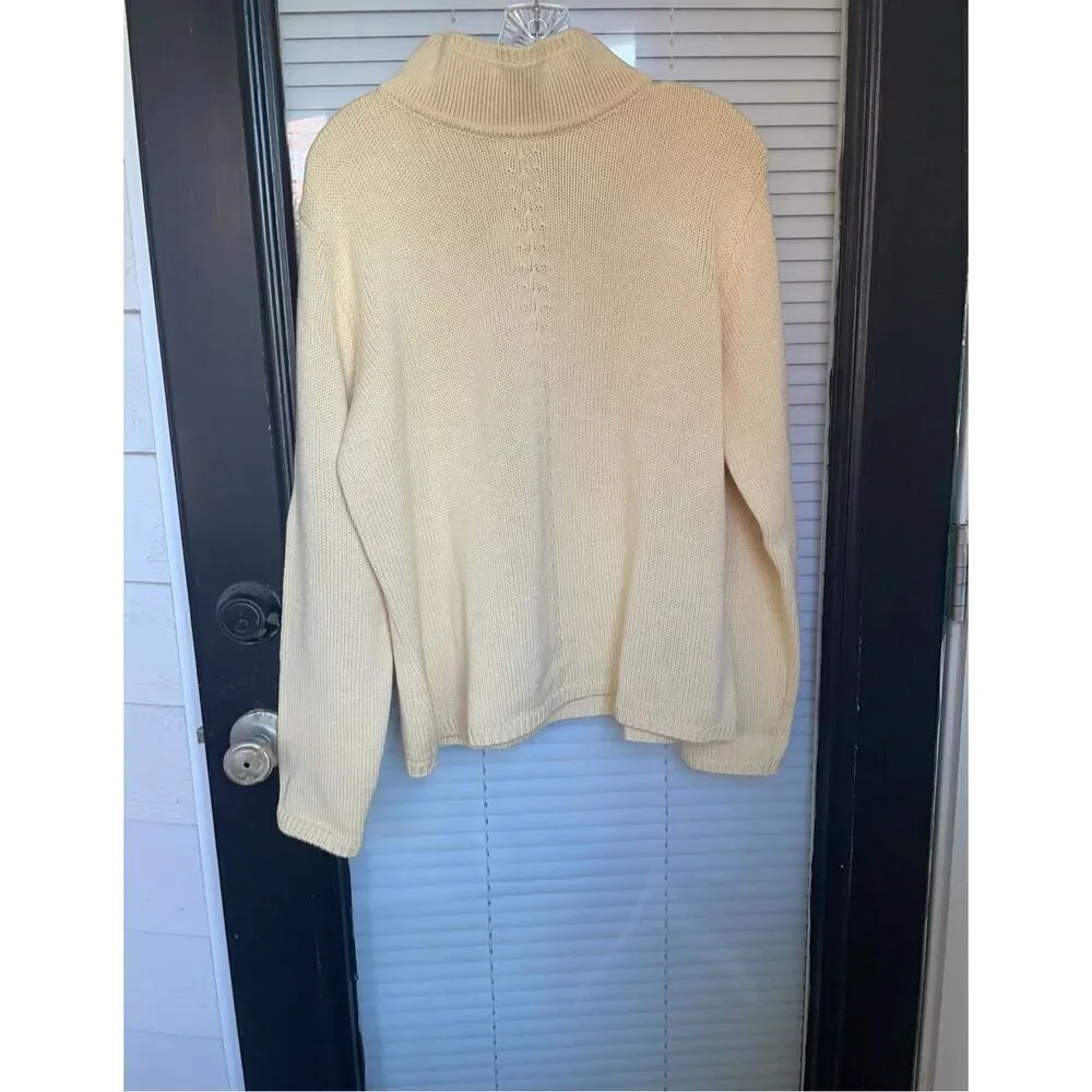 NWT Talbots Mock Neck Long Sleeve Wool Blend Sweater Yellow XL